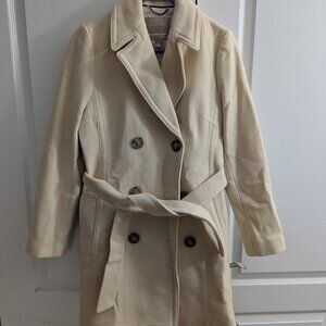 Banana Republic Cream White Long Peacoat - Size Small